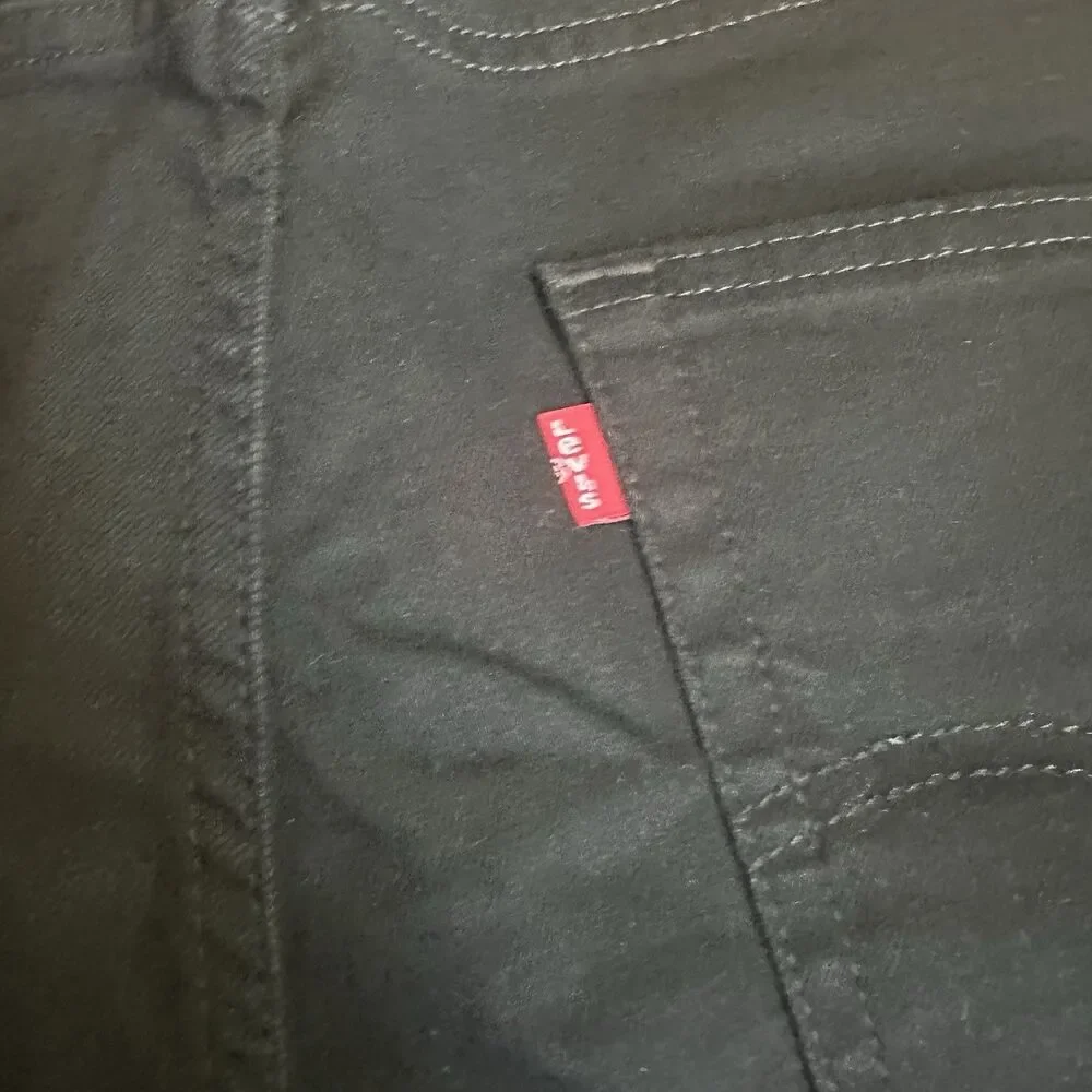 Levis 502 Jeans Mens 36x30 Black Regular Tapered Mid Rise Stretch Modern Denim